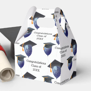 Graduation Mortarboard and Balloons Favor Boxes