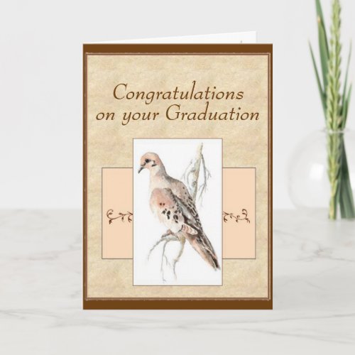 Graduation Mourning Dove Turtle Dove  Card