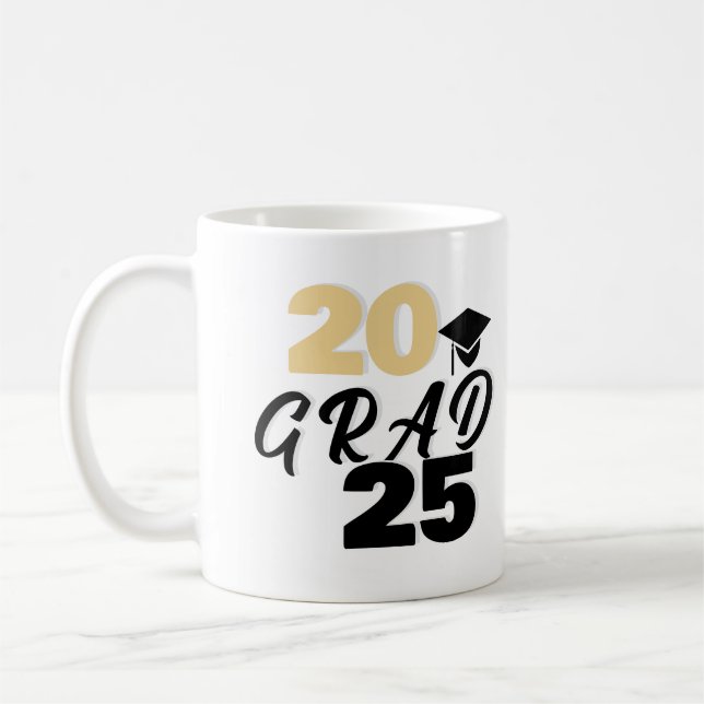 Graduation Mug, Year, text, Class, Grad Coffee Mug (Left)