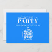Graduation Multi Photo Collage Simple Blue QR Code Invitation | Zazzle