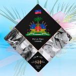 Graduation multi photo & Haiti elegant / Haitian Cap Topper<br><div class="desc">Graduation Hats: Haiti flag,  coat of arms & Graduate multi photo design - university,  college graduation,  education hats / toppers</div>