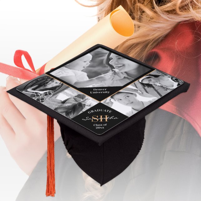 Graduation Multi Photo Hat, Topper, monogrammed Graduation Cap Topper (Creator Uploaded)