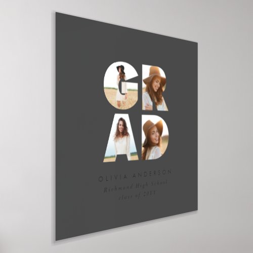 Graduation multi photo modern simple elegant foil prints