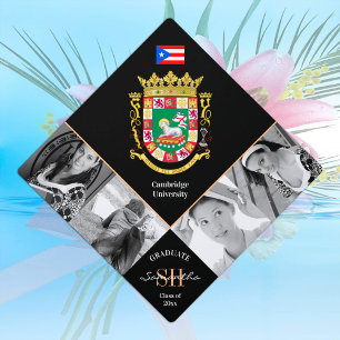 Graduation multi photo & Puerto Rico elegant Cap Topper