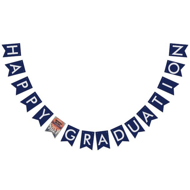 Graduation NAME Basketball Navy Blue Bunting Flags (All)
