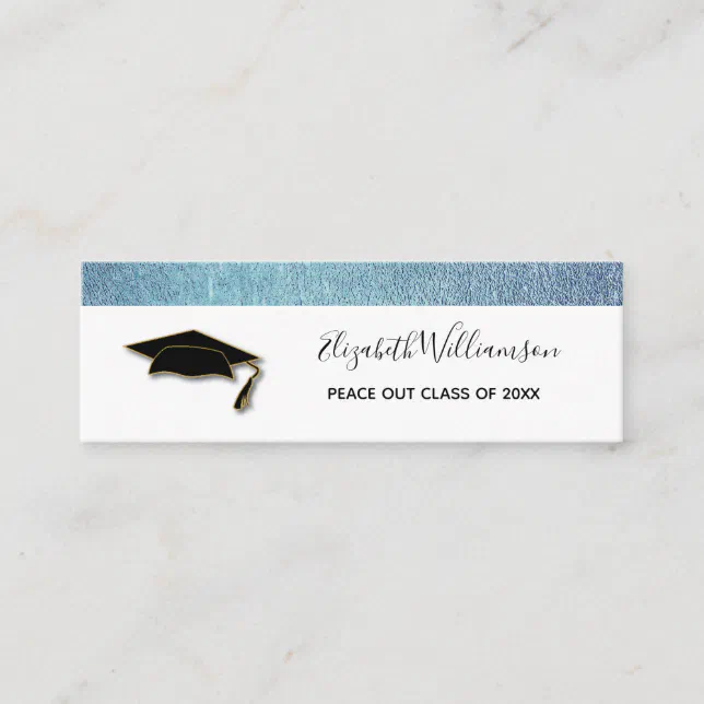 Graduation Name Card Blue Foil Insert Card | Zazzle