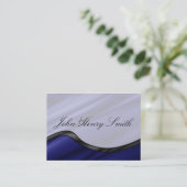 Graduation Name Card, Blue Silk Wave Calling Card (Standing Front)