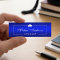 Graduation Name Card - Classy Plain Blue Gradient