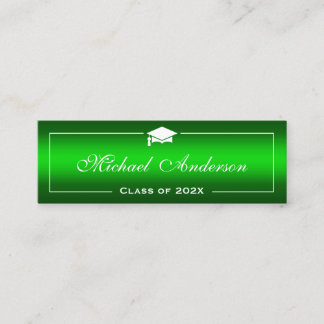 Graduation Name Card - Classy Plain Green Gradient