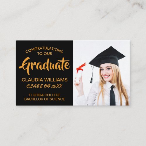 Graduation Name Card _ Elegant Classic Insert Card