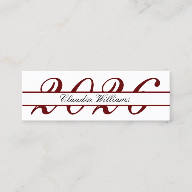 Graduation Name Card . Elegant Classic Insert Card (Front)