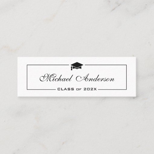 Graduation Name Card - Elegant Classic Insert Card | Zazzle