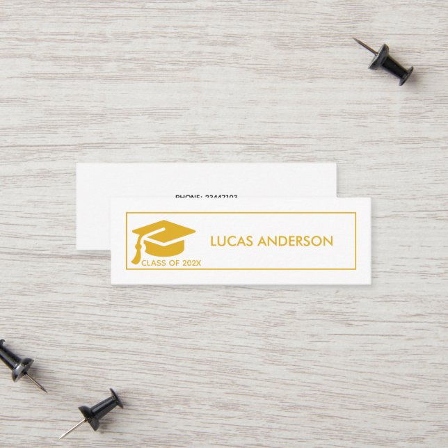 Graduation Name Card - Elegant Classic Insert Card (Front/Back In Situ)