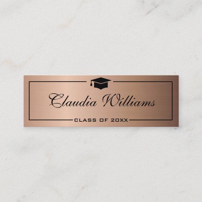Graduation Name Card . Elegant Classic Insert Card (Front)