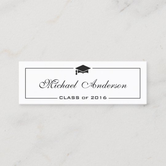Graduation Name Card Elegant Classic Insert Card
