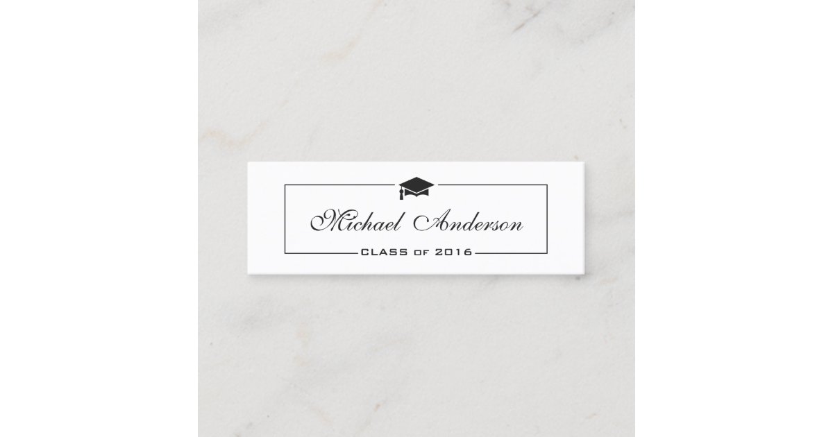 graduation name card elegant classic insert card graduation name card