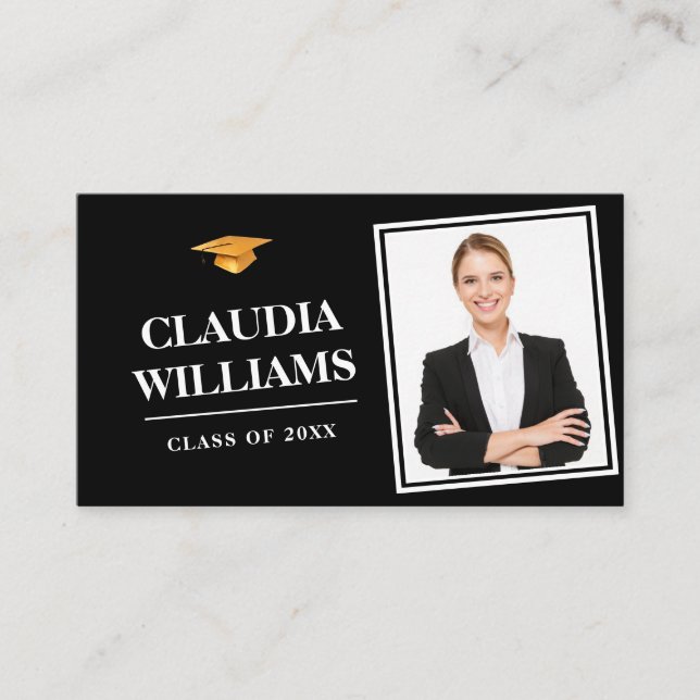 Graduation Name Card - Elegant Classic Insert Card (Front)