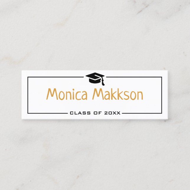 Graduation Name Card . Elegant Classic Insert Card (Front)