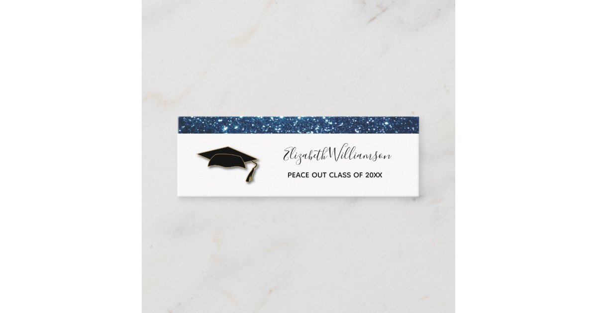 Graduation Name Card Elegant Glitter Insert Card Zazzle