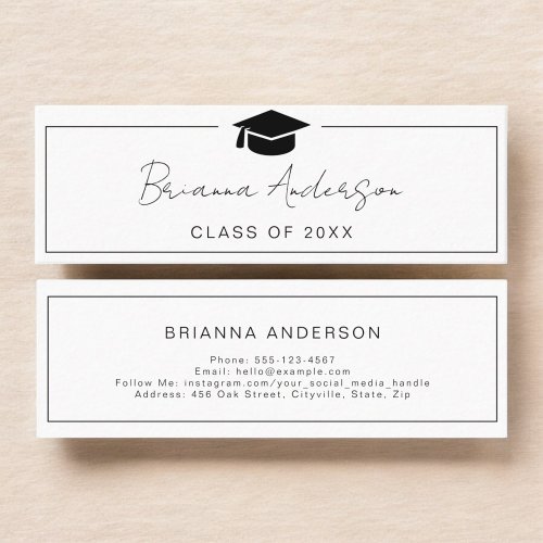 Graduation Name Card Elegant Modern Insert Card