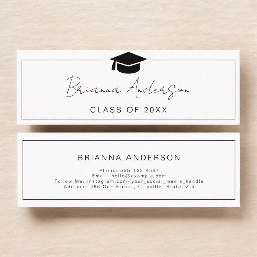 Customizable Graduation Name Card Elegant Modern Insert Card