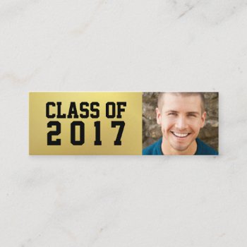 Graduation Name Card Faux Gold Foil Photo by HolidayInk at Zazzle