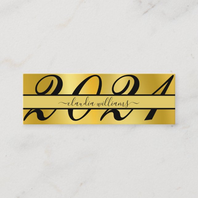 Graduation Name Card . Gold Classic Insert Card (Front)