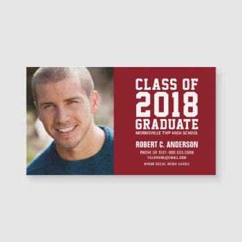 Graduation Name Card Grad Photo - Your Colors by HolidayInk at Zazzle