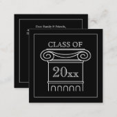 Graduation Name Card Insert  Announcement - Black (Front/Back)