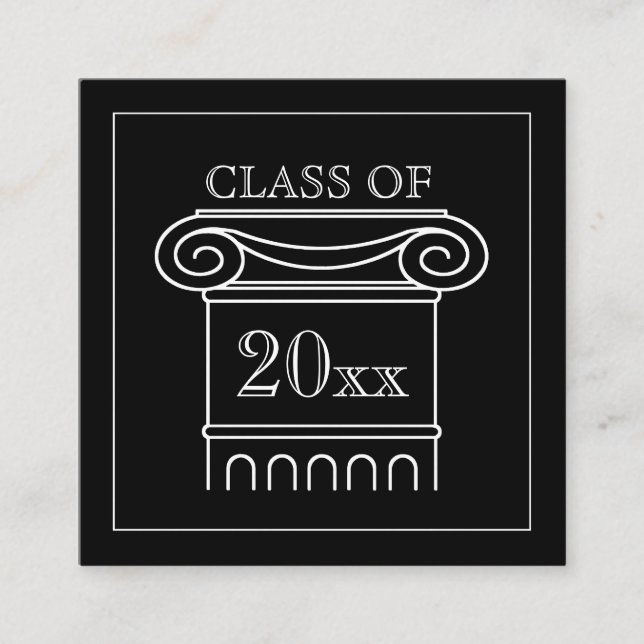 Graduation Name Card Insert  Announcement - Black (Front)