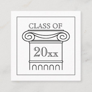 Graduation Name Card Insert  Announcement - White