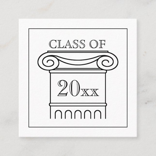Graduation Name Card Insert  Announcement - White (Front)