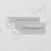 Graduation Name Card Light Grey White Stars (Front/Back)