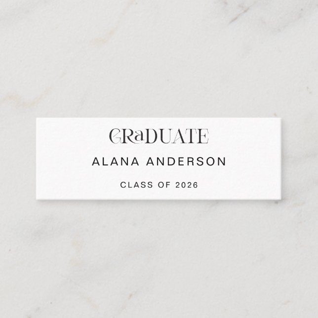 Graduation Name Card Modern Minimalist (Front)
