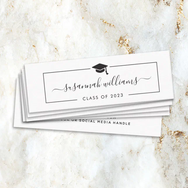 Graduation Name Card | Modern Script Insert Card | Zazzle