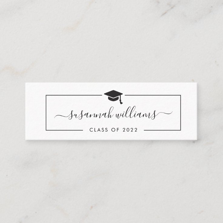 Graduation Name Card | Modern Script Insert Card | Zazzle