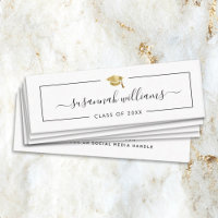 Graduation Name Card Modern Script Insert Gold Cap