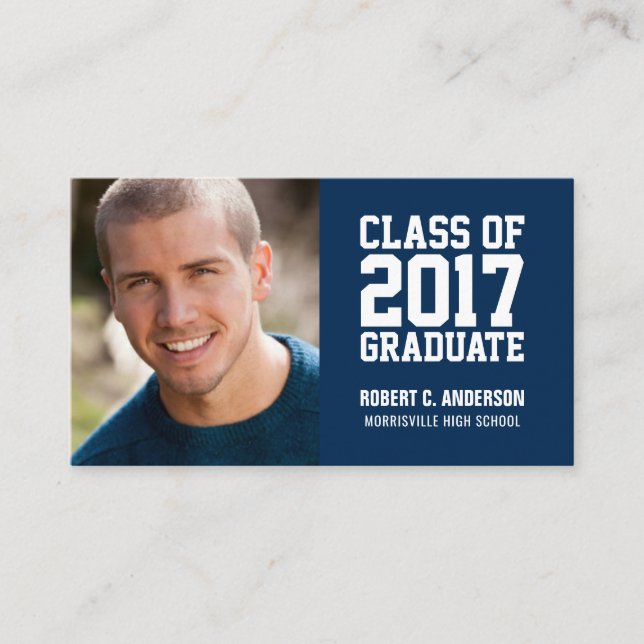 Graduation Name Card Photo - Your Color Choice (Front)