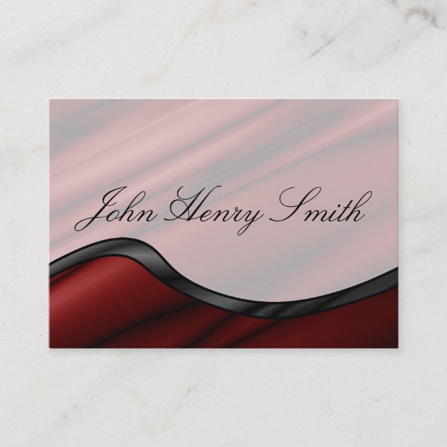 Graduation Name Card, Red Silk Wave Calling Card (Front)