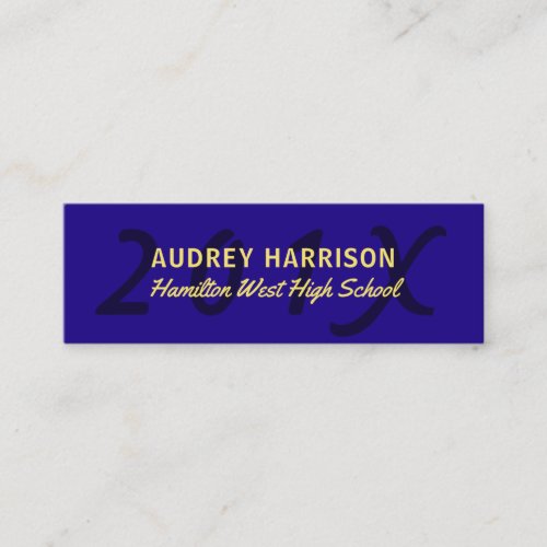 Graduation Name Card Senior Year Insert Blue Gold