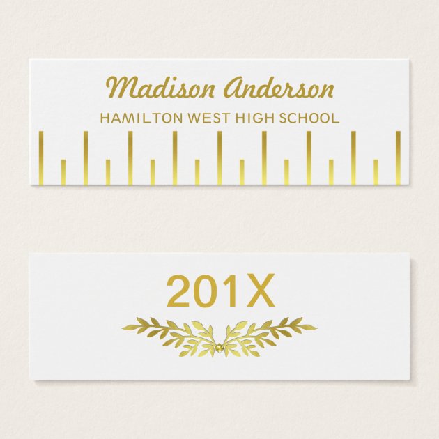 Graduation Name Card Senior Year Insert Deco Gold