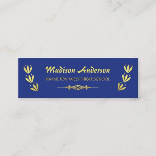 Graduation Name Card Senior Year Insert Gold Blue