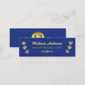 Graduation Name Card Senior Year Insert Gold Blue (Front/Back)