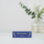 Graduation Name Card Senior Year Insert Gold Blue (Standing Front)