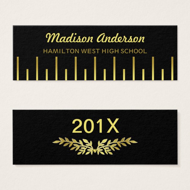 Graduation Name Card Senior Year Insert Gold Deco