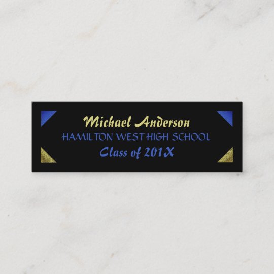 Graduation Name Card Senior Year Insert Gold Foil
