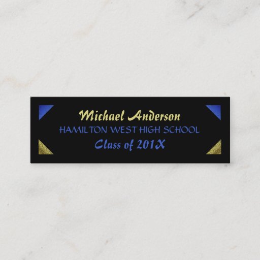 Customizable Graduation Name Card Senior Year Insert Gold Foil