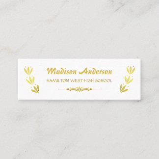 Graduation Name Card Senior Year Insert Gold White