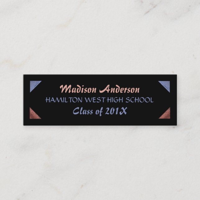 Graduation Name Card Senior Year Insert Rose Gold (Front)