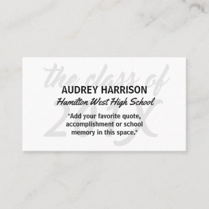 Graduation Name Card Senior Year Inserts Gray Key